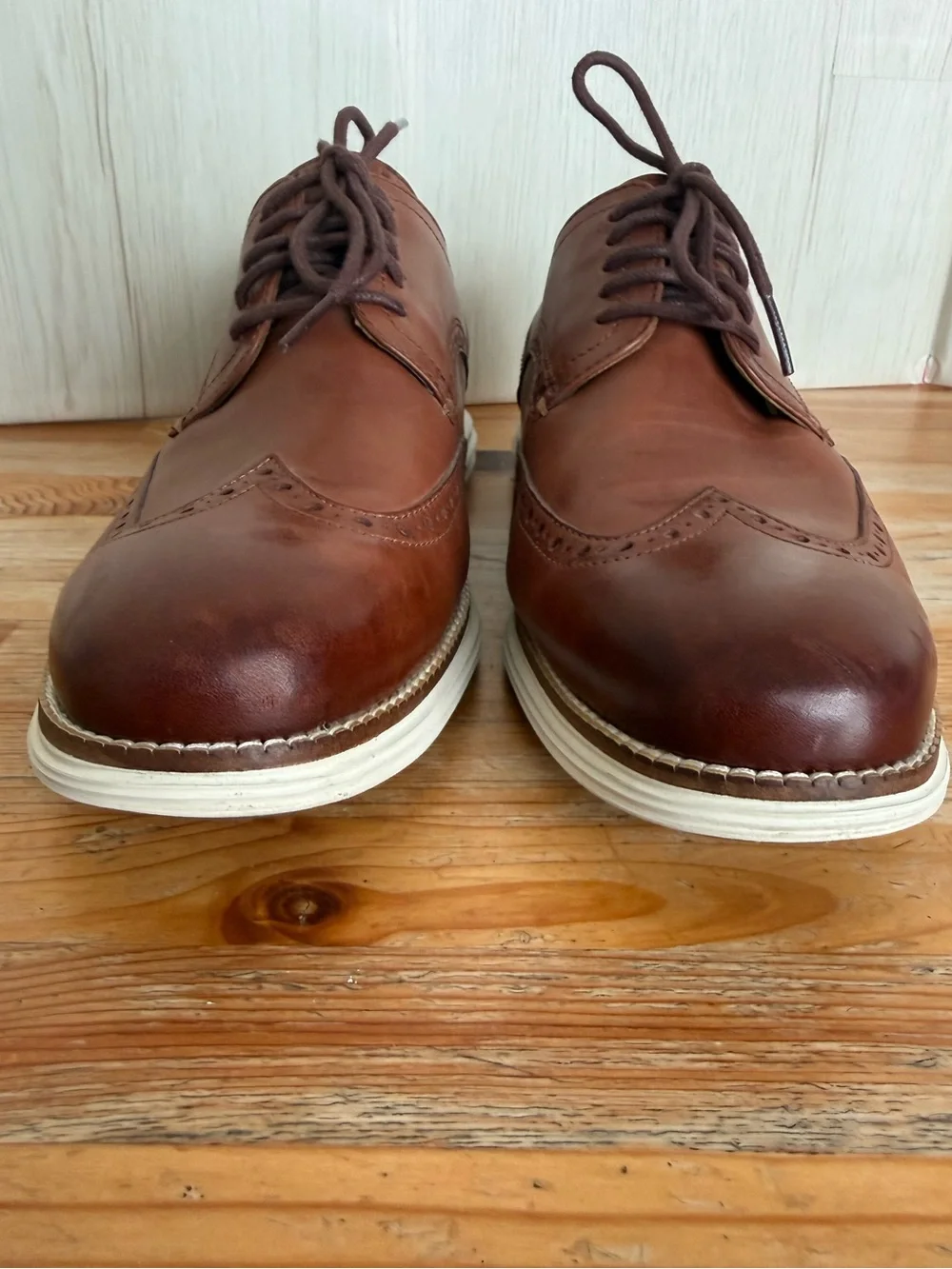 Cole Haan Original Grand Wing Tip Oxford Brown Leather Shoes Men’s 9.5 W  SCENT